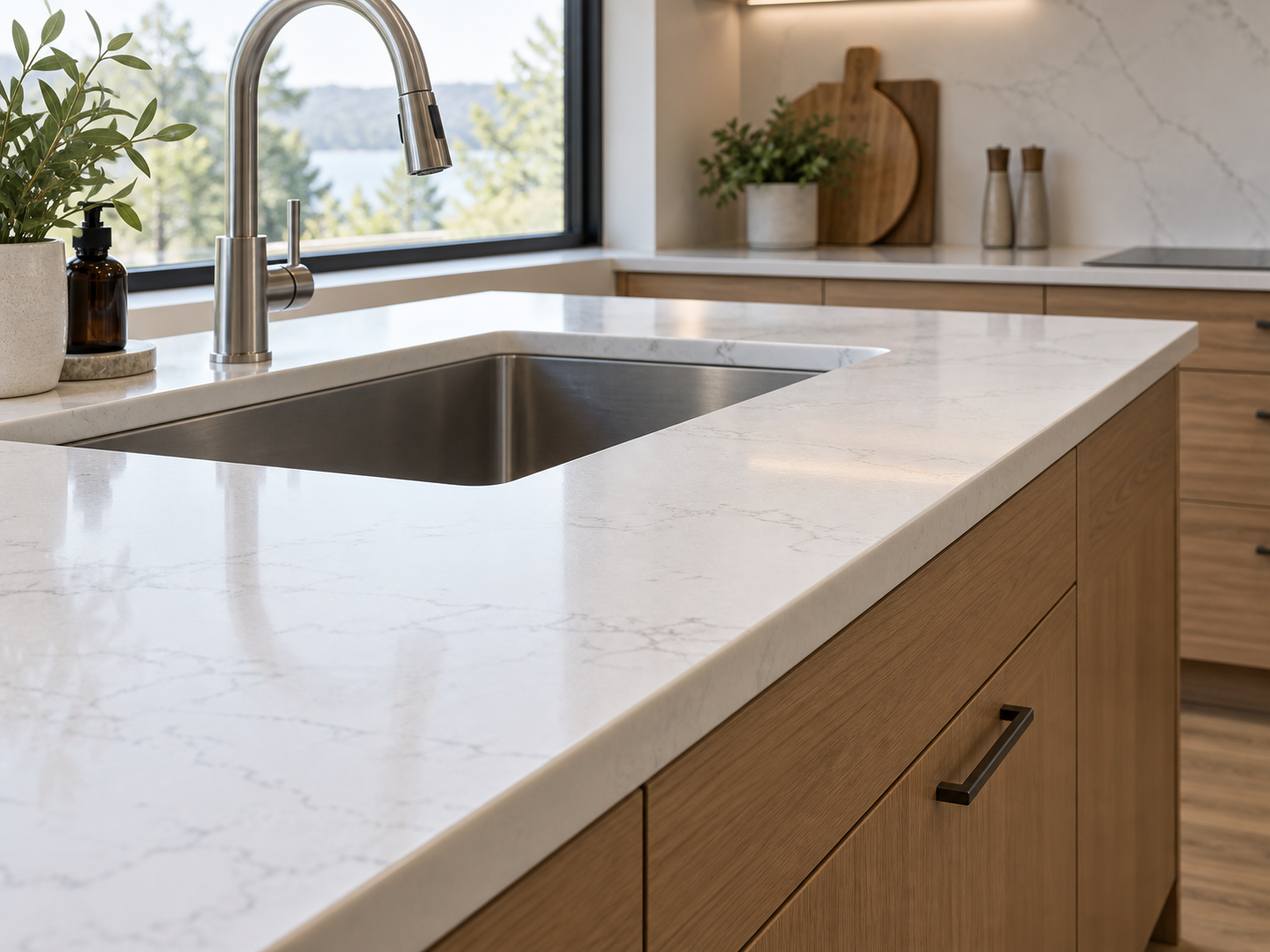 Quartz utilisé dans un projet d’armoires sur mesure